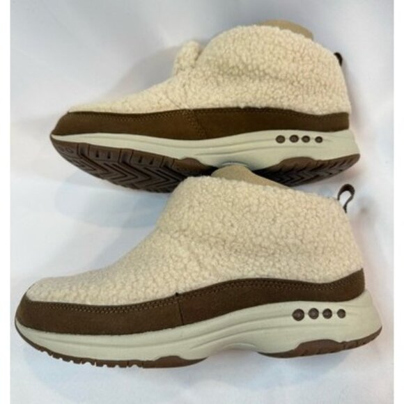 Easy Spirit Size 7 M Women Trippin Cozy Booties Boots Shoes Light Natural Fuzzy - Picture 5 of 9